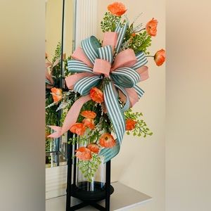 HAND CRAFTED Poppy Floral Swag for Spring and Summer